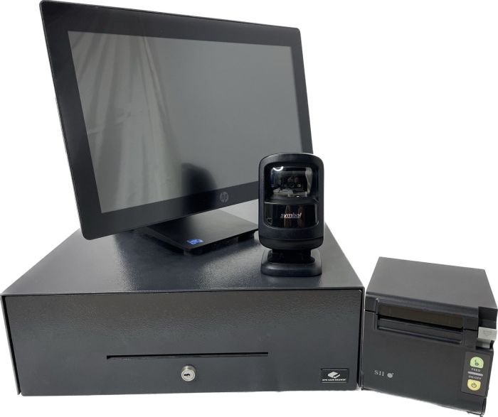 Комплект ПОС в Магазин 1. POS-термінал HP RP9 G1 (Все в одному), з Windows. Проц. intel i5-6500, Два монітори 15,6" тач. і 14" для покупця. 2.POS-принтер SII RP-D10 usb 80 мм + 3.Касова скриня . Б/У, как новое.