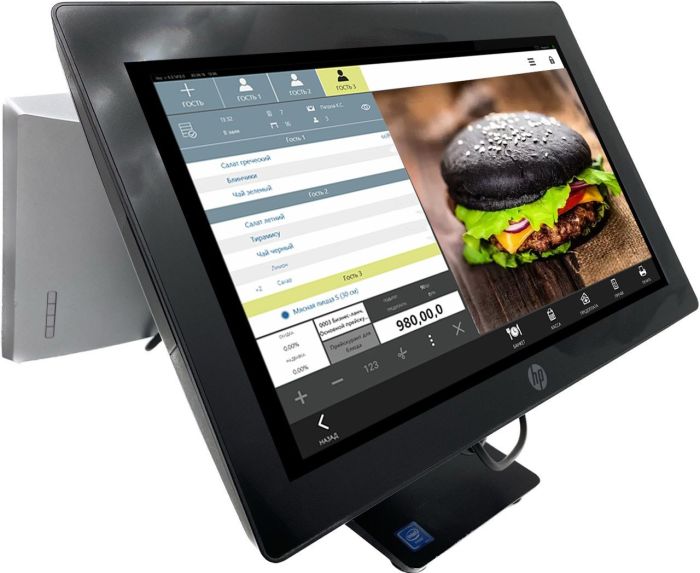 POS-термінал HP RP9 G1 (Все в одному), з Windows. Проц. intel G3900, Два монітори тач 15,6" +14" екран покупця. Б/У як новий